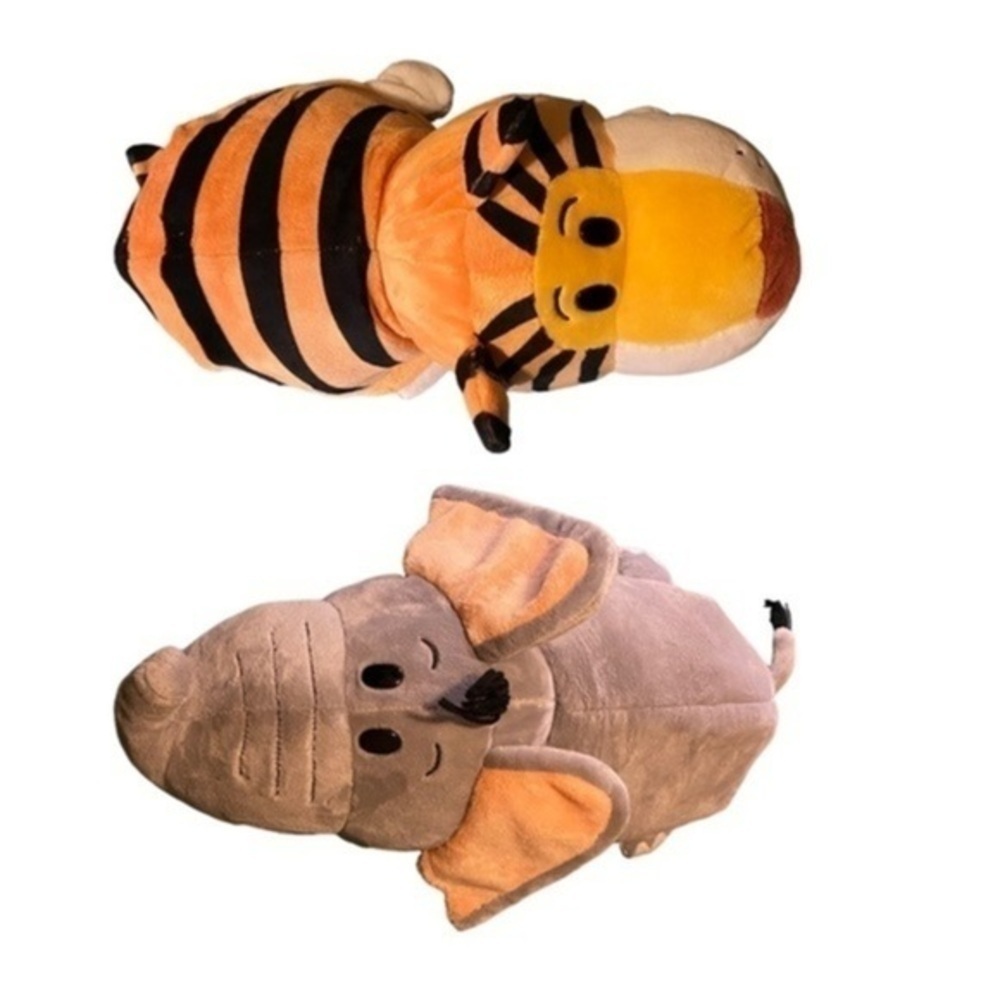 FLIP a Zoo Reversible Plush Theodore Tiger and Emma Elephant 17 Inches Long​​​